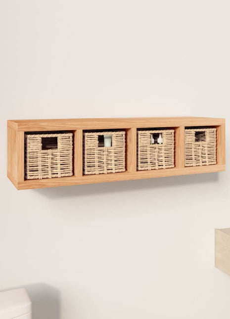 Wandschap Met Manden 62X18X16 Cm Massief Walnotenhout