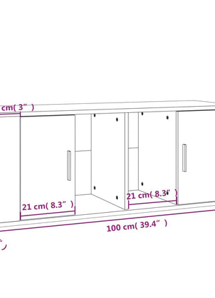 Tv-Meubel 100X35X40 Cm Bewerkt Hout Eikenkleurig