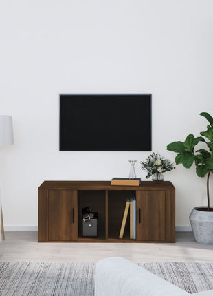 Tv-Meubel 100X35X40 Cm Bewerkt Hout Eikenkleurig
