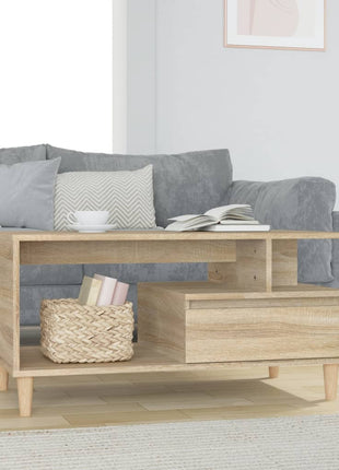 Salontafel 90X49X45 Cm Bewerkt Hout Bruineiken