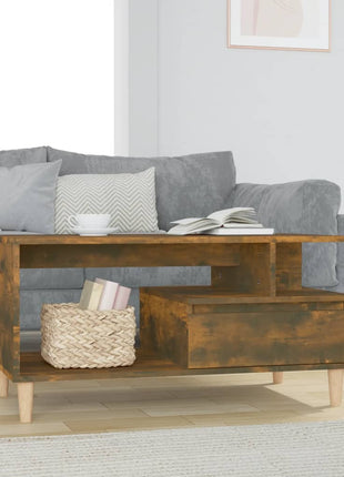 Salontafel 90X49X45 Cm Bewerkt Hout Bruineiken