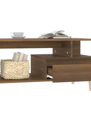Salontafel 90X49X45 Cm Bewerkt Hout Bruineiken