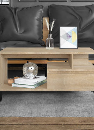 Salontafel 90X49X45 Cm Bewerkt Hout Bruineiken