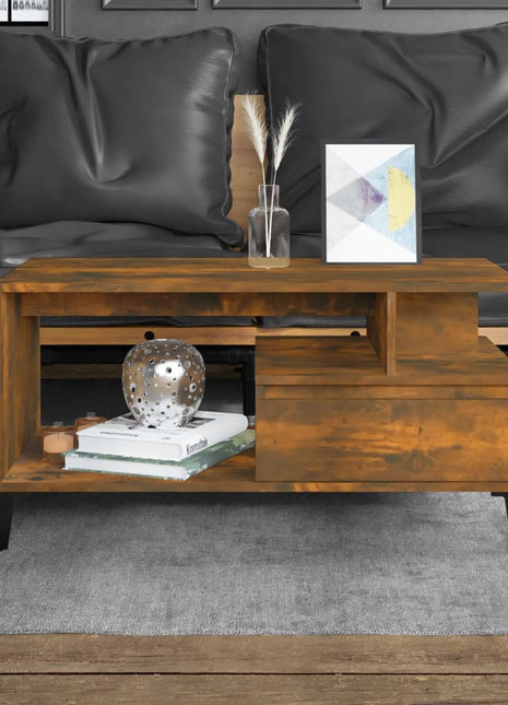 Salontafel 90X49X45 Cm Bewerkt Hout Bruineiken