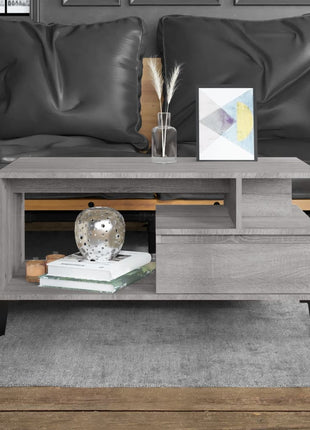 Salontafel 90X49X45 Cm Bewerkt Hout Bruineiken