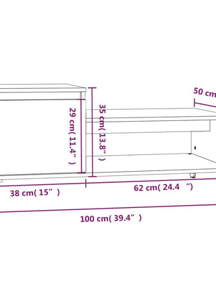Salontafel 100X50X45 Cm Bewerkt Hout Bruineiken