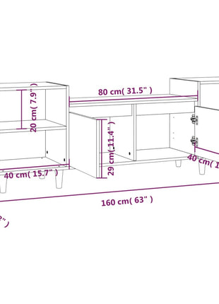 Tv-Meubel 160X35X55 Cm Bewerkt Hout Kleurig