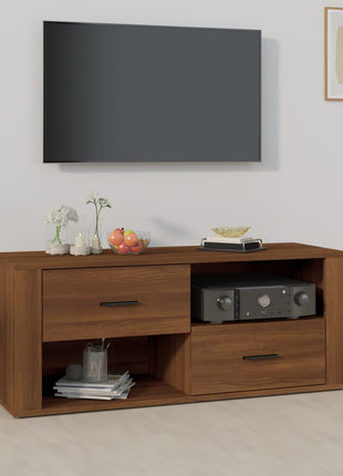 Tv-Meubel 100X35X40 Cm Bewerkt Hout Kleurig