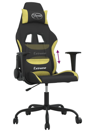 Gamestoel stof zwart en lichtgroen
