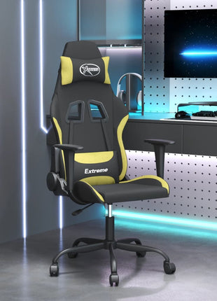 Gamestoel stof zwart en lichtgroen