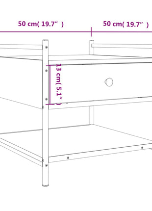 Salontafel 50X50X Bewerkt Hout