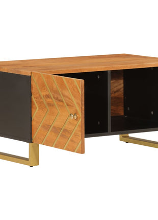Salontafel 80X50X40 Cm Massief Mangohout Bruin En Zwart
