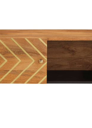 Salontafel 80X50X40 Cm Massief Mangohout Bruin En Zwart