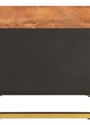 Salontafel 80X50X40 Cm Massief Mangohout Bruin En Zwart