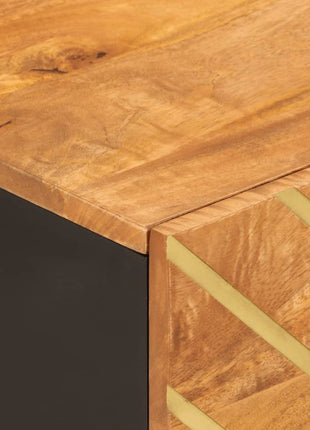 Salontafel 80X50X40 Cm Massief Mangohout Bruin En Zwart