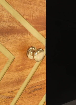 Salontafel 80X50X40 Cm Massief Mangohout Bruin En Zwart