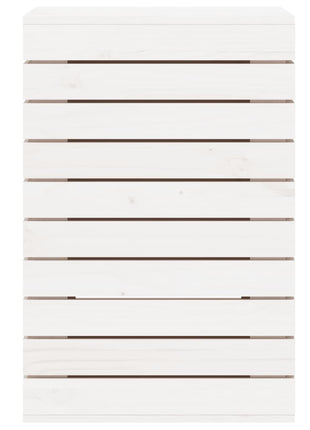 Wasmand 44x44x66 cm massief grenenhout wit