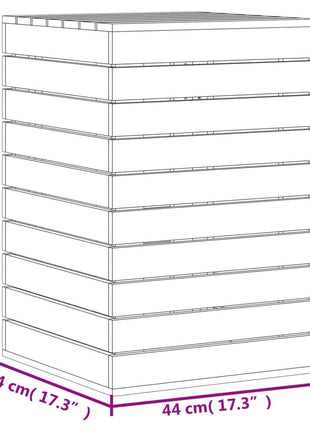 Wasmand 44x44x66 cm massief grenenhout wit