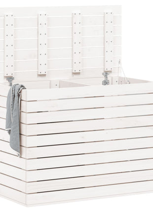 Wasmand 88,5x44x66 cm massief grenenhout wit