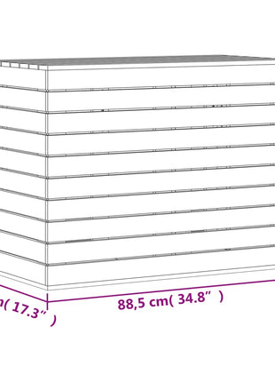 Wasmand 88,5x44x66 cm massief grenenhout wit