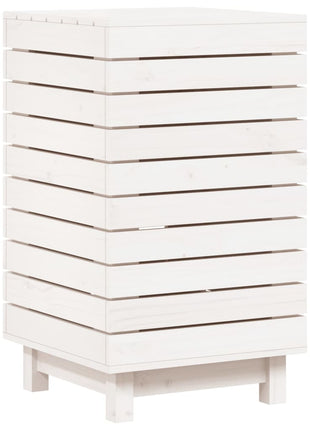 Wasmand 44x44x76 cm massief grenenhout wit