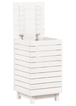 Wasmand 44x44x76 cm massief grenenhout wit