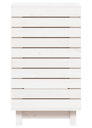 Wasmand 44x44x76 cm massief grenenhout wit