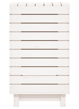 Wasmand 44x44x76 cm massief grenenhout wit