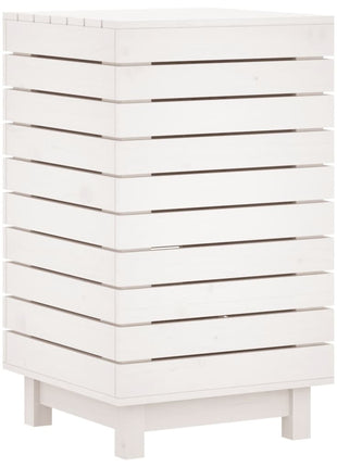 Wasmand 44x44x76 cm massief grenenhout wit