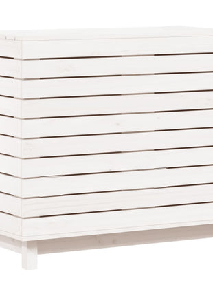 Wasmand 88,5x44x76 cm massief grenenhout wit