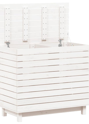 Wasmand 88,5x44x76 cm massief grenenhout wit