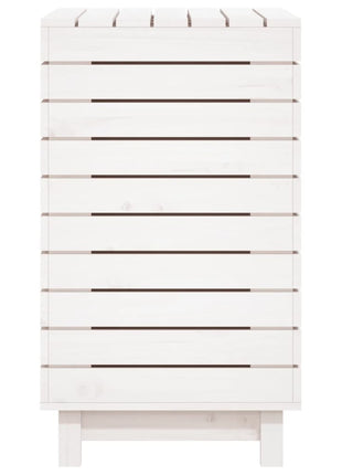 Wasmand 88,5x44x76 cm massief grenenhout wit