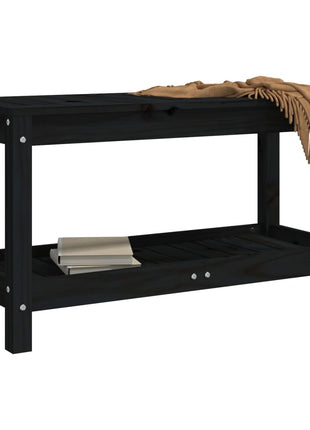 Tuinbank 82,5X35X45 Cm Massief Grenenhout Zwart Zwart Grenenhout