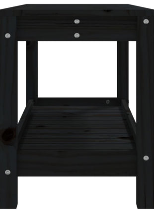 Tuinbank 82,5X35X45 Cm Massief Grenenhout Zwart Zwart Grenenhout