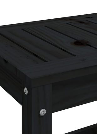Tuinbank 82,5X35X45 Cm Massief Grenenhout Zwart Zwart Grenenhout
