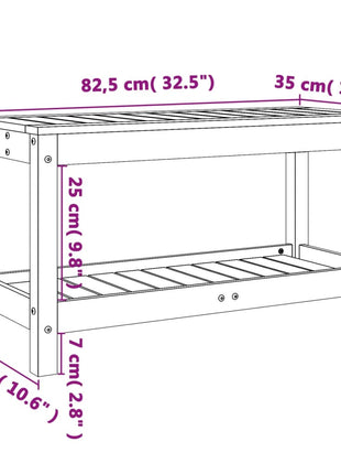 Tuinbank 82,5X35X45 Cm Massief Grenenhout Zwart Zwart Grenenhout