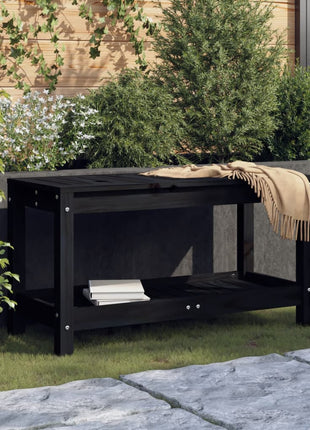 Tuinbank 82,5X35X45 Cm Massief Grenenhout Zwart Zwart Grenenhout