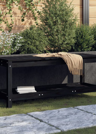 Tuinbank 82,5X35X45 Cm Massief Grenenhout Zwart Zwart Grenenhout