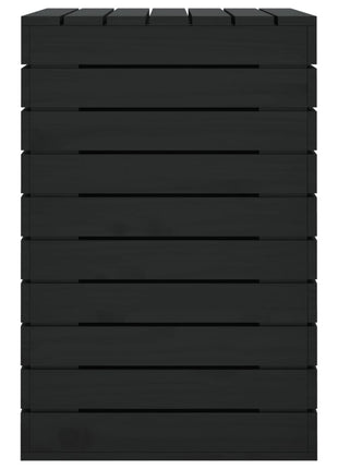 Wasmand 88,5x44x66 cm massief grenenhout zwart