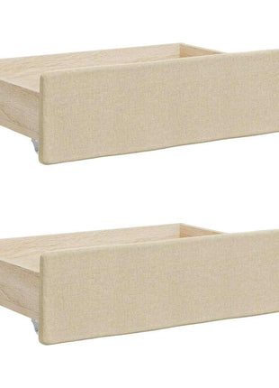 Bedlades 2 St Bewerkt Hout En Stof Kleurig