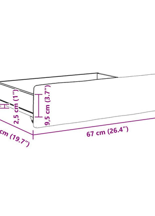 Bedlades 2 St Bewerkt Hout En Stof Kleurig