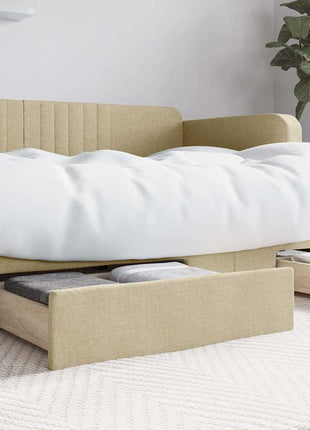 Bedlades 2 St Bewerkt Hout En Stof Kleurig