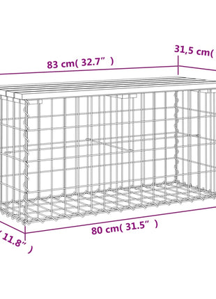 Tuinbank schanskorfontwerp 83x31,5x42 cm massief grenenhout