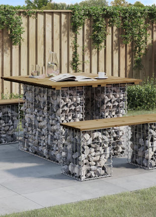 Tuintafel Schanskorfontwerp Geïmpregneerd Hout Donkerbruin