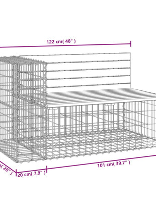 Tuinbank schanskorfontwerp 122x71x65,5 cm massief douglashout