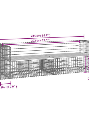 Tuinbank Schanskorfontwerp 244X71X65,5 Cm Massief Douglashout