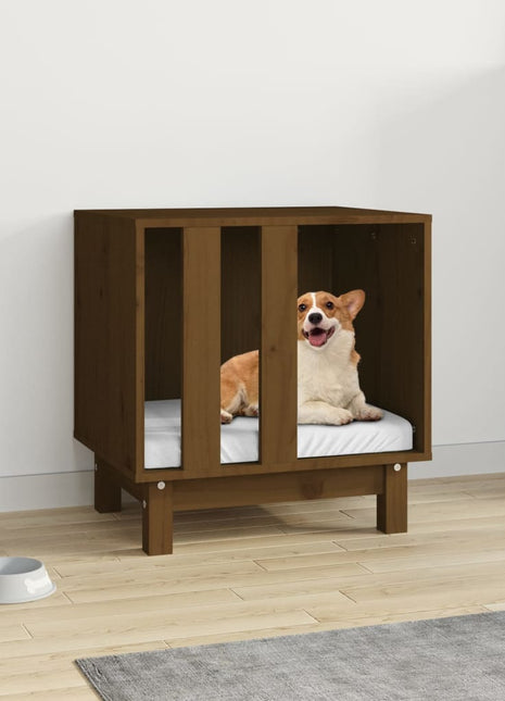 Hondenhok 50x40x52 cm massief grenenhout honingbruin