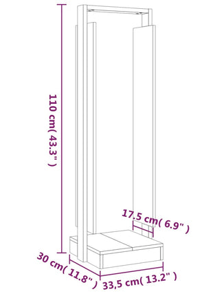 Houtblokhouder 33,5X30X110 Cm Massief Grenenhout