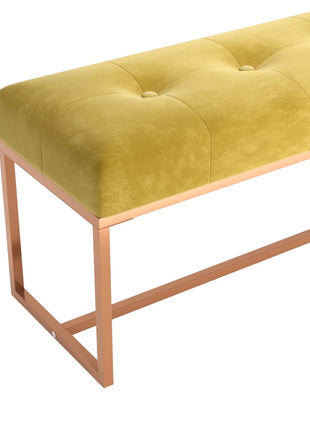 Bankje 110X36X45 Cm Fluweel Mosterd