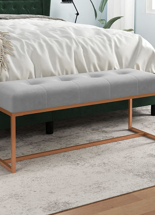 Bankje 110X36X45 Cm Fluweel Mosterd